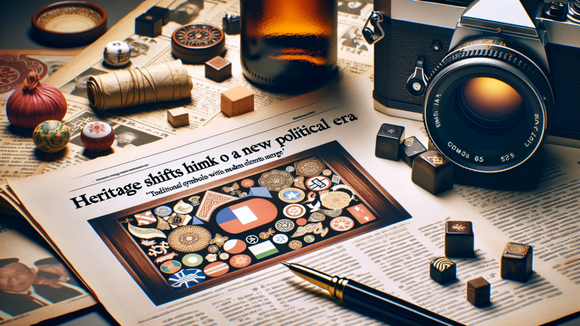 alt_text: "Heritage shifts hint at a new political era: traditional symbols with modern elements merge."