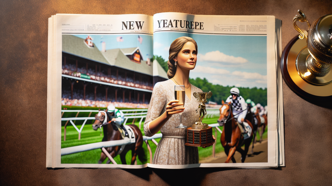 alt_text: "Sarah Burger wins at Saratoga featured in a local news spotlight."