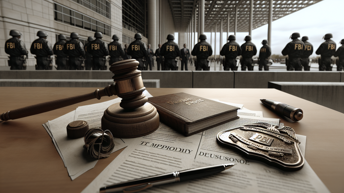 alt_text: "Breaking news headline: Judge Halts FBI Review of Raid Data."