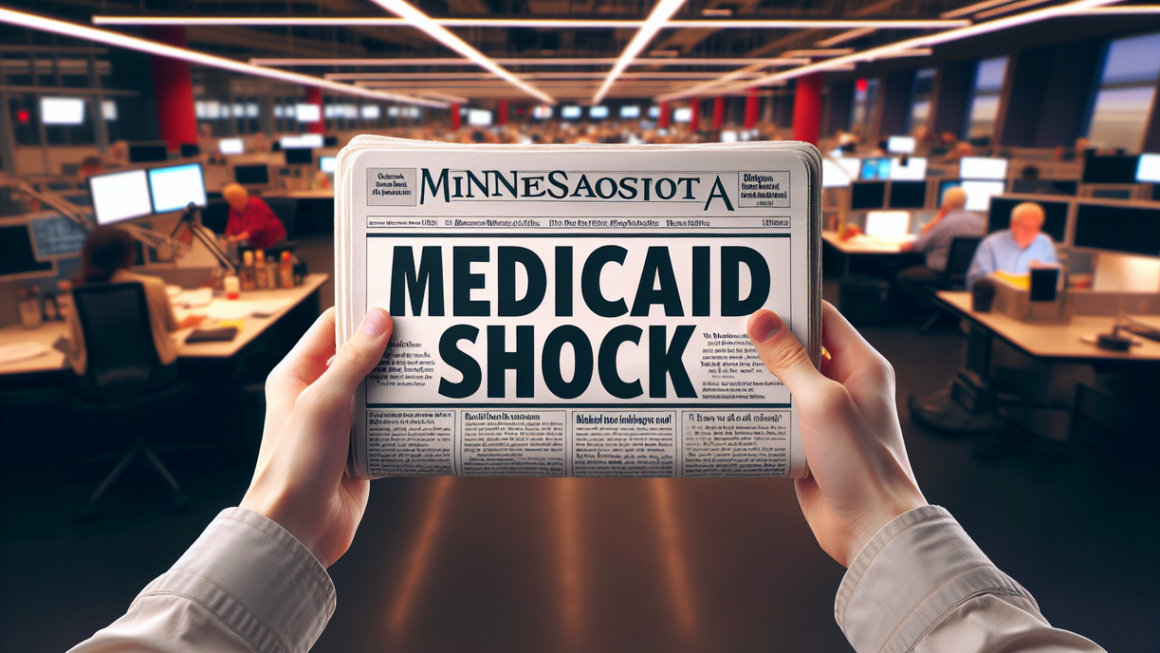 alt_text: A headline reads "Minnesota Medicaid Shock" with emphasis on it being a major news story.