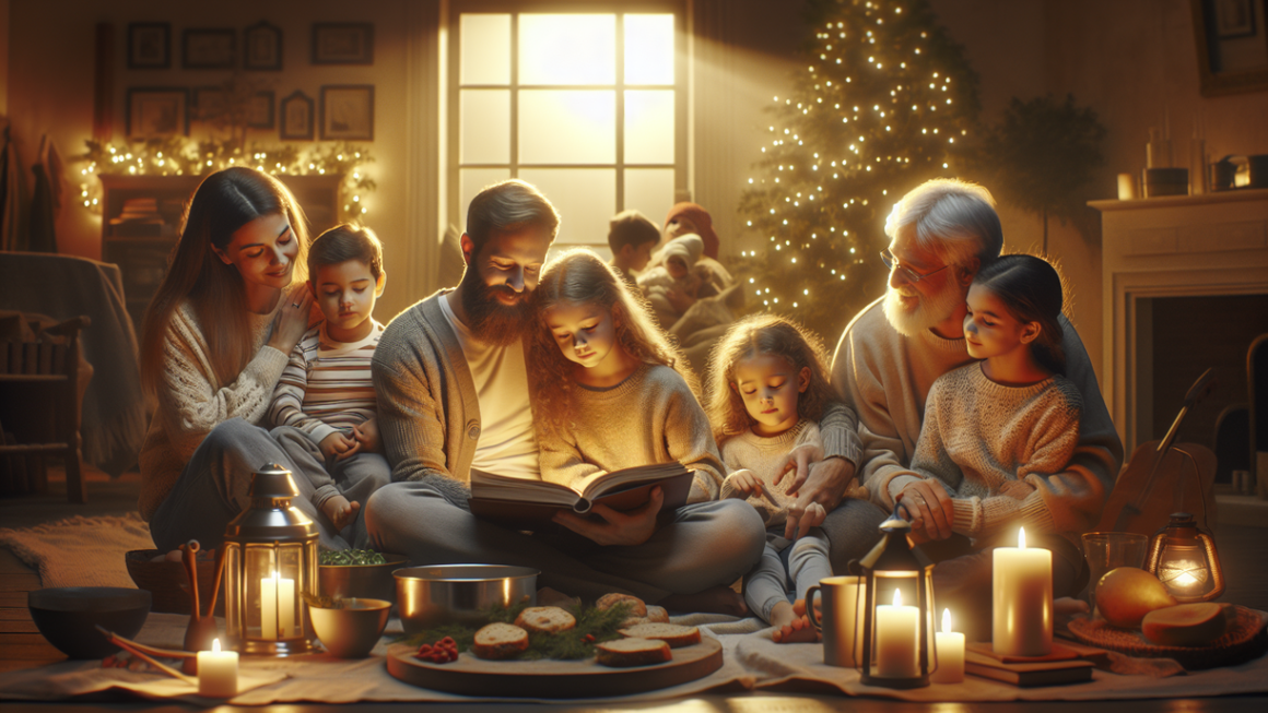 alt_text: A family sits together; parents and children engage in a cozy, nurturing environment at home.