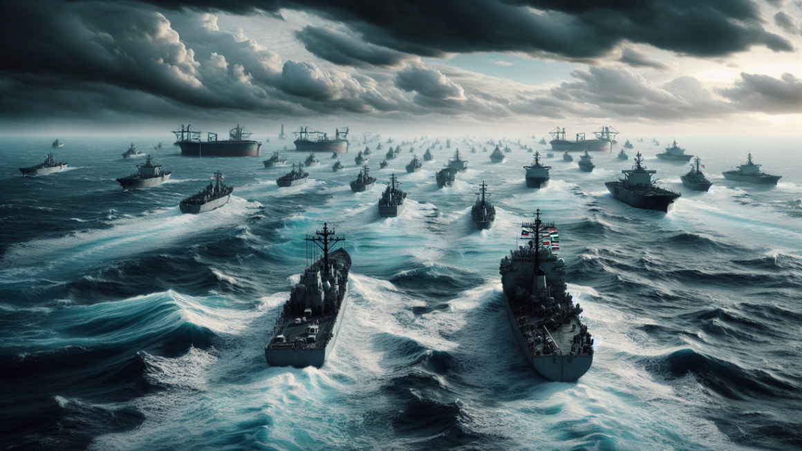 alt_text: Warships in tense standoff, highlighting geopolitical conflicts in a sensitive region.