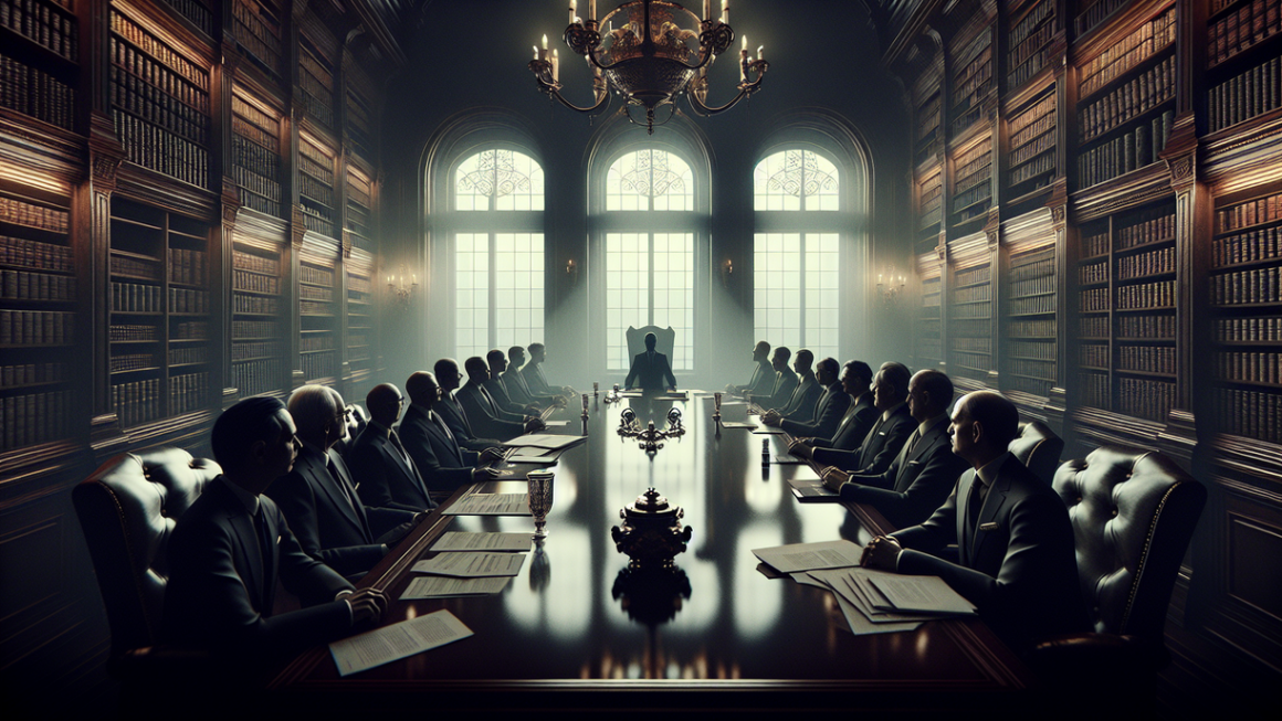 alt_text: "Premium Leadership Test poster in a cozy library setting with books and chairs."